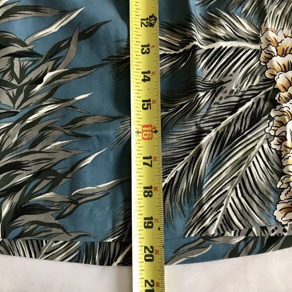 Tiki Classics 100% Silk Wrap Skirt Tropical Print Womens Size Medium Blue Black - Picture 6 of 6